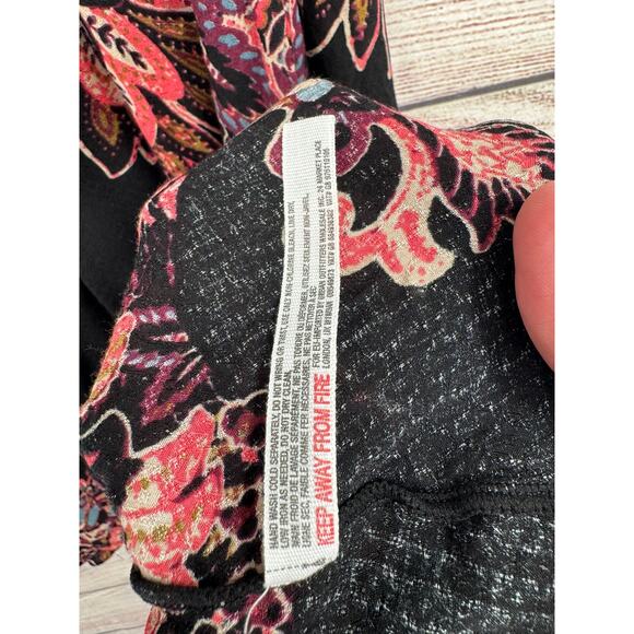 Free People Intimately Floral Semi Sheer Mini Dress Womens Small Black Purple - Picture 9 of 11